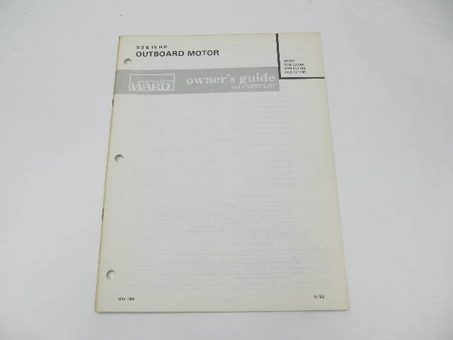 Outboard Owners Guide & Parts List Catalog for Montgomery Ward 9.9 & 15 HP 1983