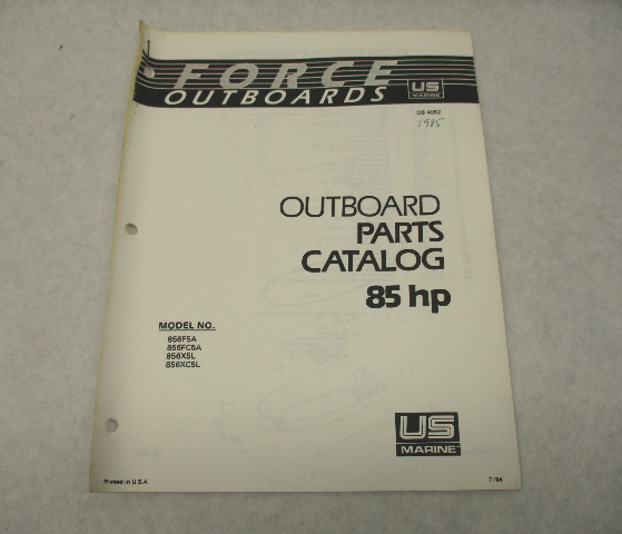 OB4052 Outboard Parts Catalog for Force 85 Hp 1985