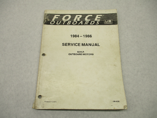 OB4129 1984-1986 Force Outboard Service Shop Repair Manual Book 50 HP