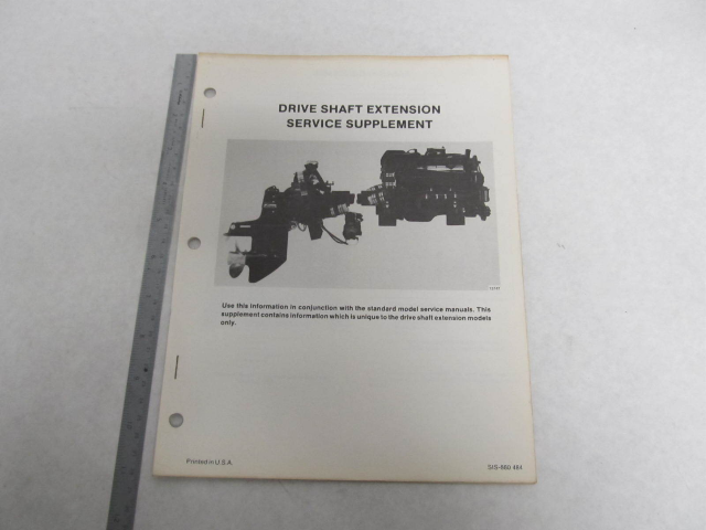 SIS-880 484 Mercruiser Drive Shaft Extension Service Manual Supplement