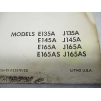 1975 Evinrude Johnson 35-50 HP Snowmobile Parts Catalog E135A J165A Prelim Edition