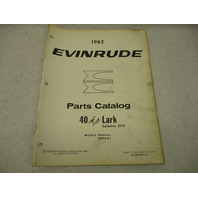 1962 2nd Ed Evinrude Outboard Parts Catalog 40 HP Lark Selectric Shift