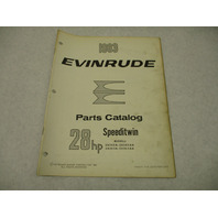 1963 Evinrude Outboard Parts Catalog  28 HP Speeditwin 28302 28303