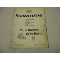 1963 Evinrude Outboard Parts Catalog  40 HP Big Twin Electric 40352D 40353D