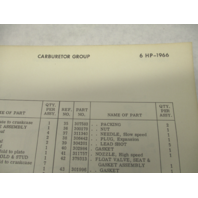 381412 1966 Johnson Sea-Horse Outboard Parts Catalog 6 HP CD-CDL-23B-23E