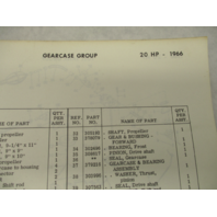 381415 1966 Johnson Sea-Horse Outboard Parts Catalog 20 HP FD-FDL-20C