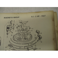 382086 1967 Johnson Sea-Horse Outboard Parts Catalog 9.5 HP Models