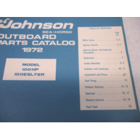 386229 1972 Johnson Sea-Horse Outboard Parts Catalog 100 HP Models 100ESL72R