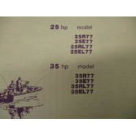 388222 Johnson Outboard 1977 Parts Catalog 25 & 35 HP Models