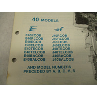 396187 OMC Evinrude Johnson 1985 Outboard 40 HP Model Parts Catalog