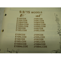 397316 OMC Evinrude Johnson 1986 Outboard 9.9 & 15 HP Parts Catalog