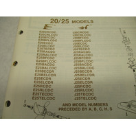 397317 OMC Evinrude Johnson 1986 Outboard 20 & 25 HP Parts Catalog