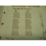 397321 OMC Evinrude Johnson 1986 Outboard 35 40 50 HP Parts Catalog