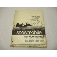 406226 1974 Johnson Evinrude Snowmobile Service Repair Manual 35 40 50 HP