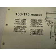 432868 OMC Evinrude Johnson 1989 Outboard 150 175 HP Parts Catalog