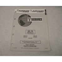 435876 1993 OMC Evinrude Johnson Outboard Parts Catalog 60-70 HP