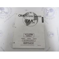 988224 OMC Cobra Stern Drive 4.3L Parts Catalog 1997 Prelim Edition