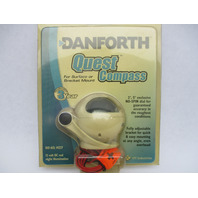 Danforth Quest Marine Compass White 2" Dial Lexan Dome Versatile Mount