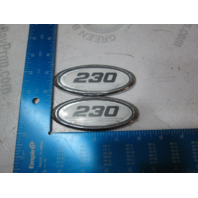 Sea Ray Boat Oval 230 Model Emblem Plaque Set Plastic 4" Long