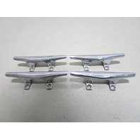 6" Hollow Base Boat Cleat Rope Tie Down Chrome (Set of 4)