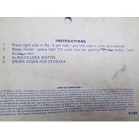 HTL-0050 T&R Marine Trailering Half Tilt Lock Evinrude Johnson 50hp 1971-72