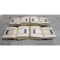 Interior Back to Back Folding Seats 1985 Rinker Boat Tan & Blue Vinyl