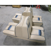Interior Back to Back Folding Seats 1985 Rinker Boat Tan & Blue Vinyl