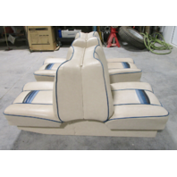 Interior Back to Back Folding Seats 1985 Rinker Boat Tan & Blue Vinyl