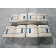 Interior Back to Back Folding Seats 1985 Rinker Boat Tan & Blue Vinyl