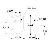 F90-0001BKN-1 Taco Marine Pair Of Black Nylon 2" Rub Rail End Caps