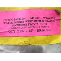 WBWB18 Water Bonnet 18" Boat Windshield Braces Chrome Swivel Ends Set Of 2