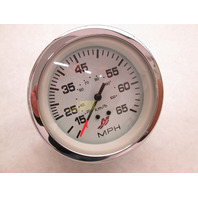 859285A43  Boat Speedometer Mercury Mariner 65 MPH White Face Black Lettering