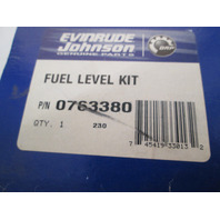 0763380 I-Command Classic Fuel Level GAUGE Kit Evinrude Outboard 2" White Chrome