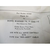 A33581 Morse Clutch Cable Mounting Kit For Borg-Warner 70,71,72 Boat Drive