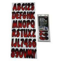 Hardline REBKG200  3" Red/Black Shaded Boat Lettering Registration Kit