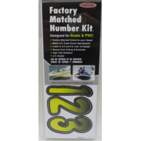 3" INCH YELLOW/BLACK BOAT LETTERS,NUMBERS,STICKERS,NUMBER KIT, YEBK200