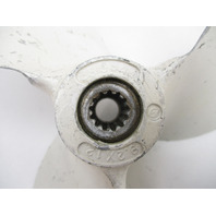 389944 9.2 x 12Pitch NON-THRU HUB EXHAUST Prop 13 Tooth Evinrude Johnson 14-28hp
