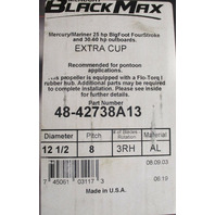 42738A13 12 1/2" X 8P Extra Cup Prop Mercury Mariner 25-70HP Outboards 13 Spline