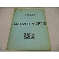 Service Repair & Operator's Manual for Chrysler Marine Unitized V-Drive Paragon