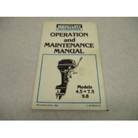 90-98444 682 Owner Operation & Maintenance Manual For Mercury 4.5-9.8 HP Outboard