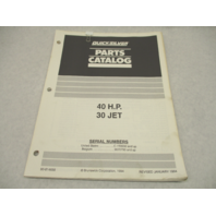 1994 Quicksilver Outboard Parts Catalog for 40 HP 30 JET Mercury Mariner