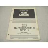 90-18583-94 1993 Quicksilver Outboard Parts Catalog for 20-25 HP Mercury Mariner