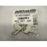 87-897716847 Mercury Marine Ignition Switch Key 847 Set for 3-Position Switch
