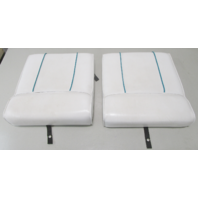 1990 Sea Ray 160 Bow Rider 16' Marine Boat Rear Jump Seat Cushion Set White/Teal