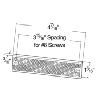 4013 Boat Trailer Red Grote Rectangular Screw On Reflector Lens 4-7/16 x 1-3/16