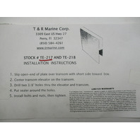 TE-217 T& R Marine Black 5" TRANSOM ELEVATOR-1-3/4" Thick Transom