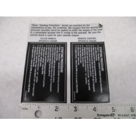37-13425-5 13137-25 13137-24 Starting Procedure Decal Set for Mercury Outboards