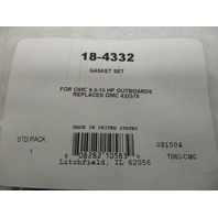 18-4332 432570 Gasket Seal Set for Evinrude Johnson 9.9-15 HP Outboards