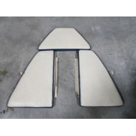 Boat Bow Seat Cushion Set White & Blue Vinyl