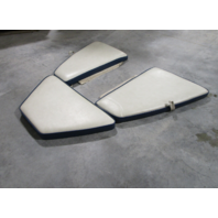 Boat Bow Seat Cushion Set White & Blue Vinyl